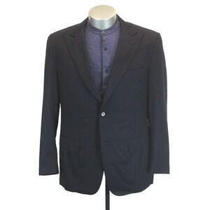 black stripe Ravazzolo peak lapel blazer jacket sport‎ suit coat italy 52 42 R